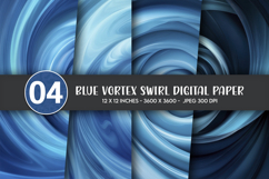 Blue Vortex Swirl Digital Paper Product Image 1