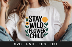 Stay Wild Flower Child Sunflower SVG PNG Product Image 1