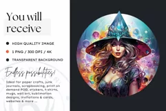 Fantasy Witches Clipart PNG for Crafts and sublimation Product Image 2