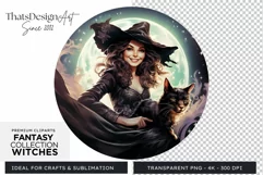 Fantasy Witches Clipart PNG for Crafts and sublimation Product Image 1