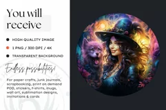 Fantasy Witches Clipart PNG for Crafts and sublimation Product Image 2