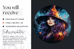Fantasy Witches Clipart PNG for Crafts and sublimation Product Image 2