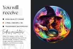 Fantasy Witches Clipart PNG for Crafts and sublimation Product Image 2