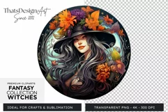 Fantasy Witches Clipart PNG for Crafts and sublimation Product Image 1