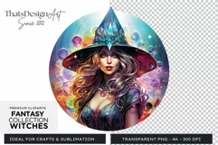 Fantasy Witches Clipart PNG for Crafts and sublimation Product Image 1
