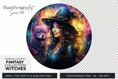 Fantasy Witches Clipart PNG for Crafts and sublimation Product Image 1