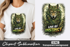 Live By Instinct Wolf Clipart PNG Product Image 1