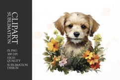 Watercolor cute dog clipart sublimation png Product Image 1