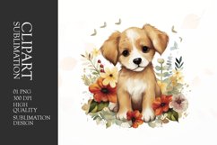 Watercolor cute dog clipart sublimation png Product Image 1