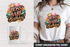 Boss Babe Birthday T-Shirt Sublimation PNG Product Image 1