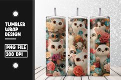 Cute cat pattern Tumbler Wrap | Sublimation | 20 oz Skinny Product Image 1
