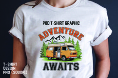 Adventure awaits vintage t-shirt sublimation png Product Image 1