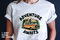 Adventure awaits vintage t-shirt sublimation png Product Image 1