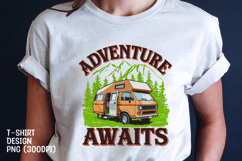 Adventure awaits vintage t-shirt sublimation png Product Image 1