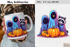 Cute Halloween Ghost | Iridescent Neon Halloween Coffee Mug Product Image 1