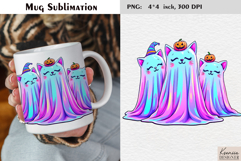 Cute Halloween Ghost | Iridescent Neon Halloween Coffee Mug Product Image 1