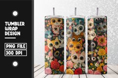 Cute cat pattern Tumbler Wrap | Sublimation | 20 oz Skinny Product Image 1