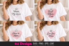 Cute Mom Heart Quotes SVG PNG Sublimation Design Product Image 1