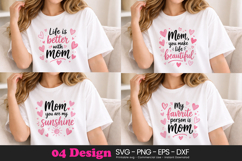 Heart Mom Typography SVG PNG Sublimation Design Product Image 1