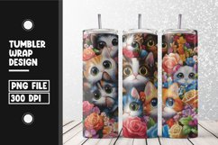 Cute cat pattern Tumbler Wrap | Sublimation | 20 oz Skinny Product Image 1