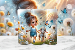 Spring Girl Seamless Tumbler Wrap PNG Product Image 1