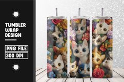 Cute cat pattern Tumbler Wrap | Sublimation | 20 oz Skinny Product Image 1