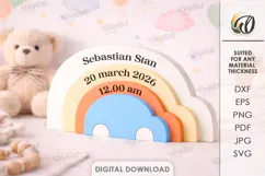 New Baby Gift Laser Cut. Baby Birth Stats Decor SVG Product Image 1
