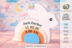 New Baby Gift Laser Cut. Baby Birth Stats Decor SVG Product Image 1