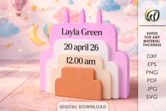 New Baby Gift Laser Cut. Baby Birth Stats Decor SVG Product Image 1