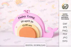 New Baby Gift Laser Cut. Baby Birth Stats Decor SVG Product Image 1
