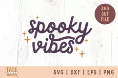 Spooky Vibes SVG cut file - Retro halloween mama shirt svg Product Image 1