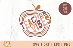 Teacher vibes SVG cut file - Retro teacher school life svg Product Image 1