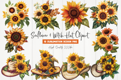 Sunflower &amp; Witch Hat Clipart Product Image 1