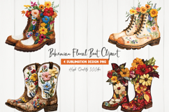 Bohemian Floral Boot Clipart Product Image 1