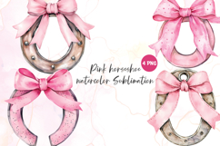 Pink horseshoe watercolor Sublimation Product Image 1