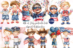 4th of July patriotic kids clipart sublimation Product Image 1