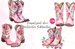 Pink floral shoes watercolor Sublimation Product Image 1
