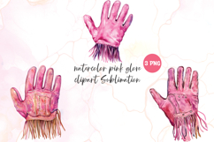 Watercolor pink glove clipart sublimation Product Image 1