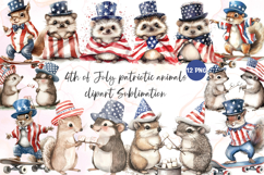 4th of July patriotic animals clipart sublimation Product Image 1