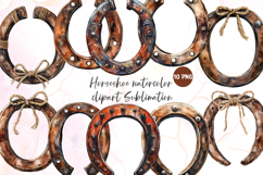 Horseshoe watercolor clipart Sublimation PNG Product Image 1
