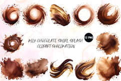 Milk Chocolate Swirl Splash Clipart Sublimation Product Image 1