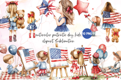 Watercolor patriotic day kids clipart sublimation Product Image 1