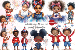 Patriotic day African kids clipart sublimation Product Image 1