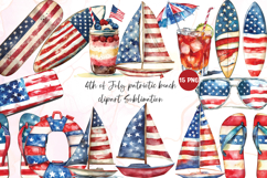 4th of July patriotic beach clipart sublimation Product Image 1