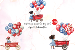 Watercolor patriotic day girl clipart sublimation Product Image 1
