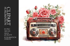Watercolor Floral Door Clipart Sublimation Product Image 1