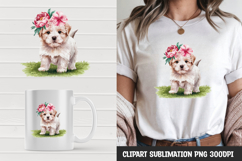 Watercolor cute dog clipart sublimation png Product Image 1
