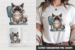 Grumpy cat clipart sublimation png Product Image 1