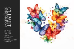 Floral Butterfly Heart clipart Product Image 1