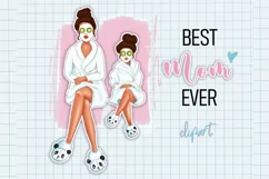 Mom and daughter clip art, Mother's Day clipart, Best Mom Product Image 1